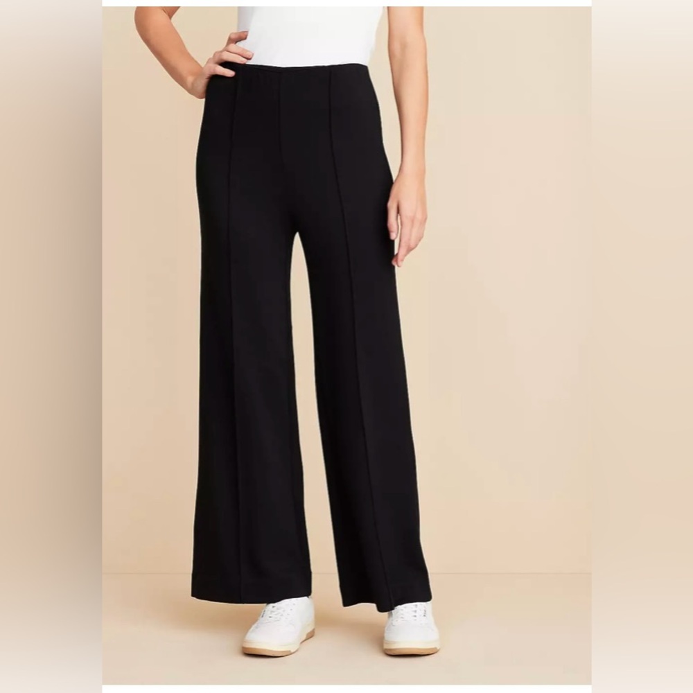 NWT LOFT Lou & Grey Scubasoft Pintucked Wide Leg Pants Petite